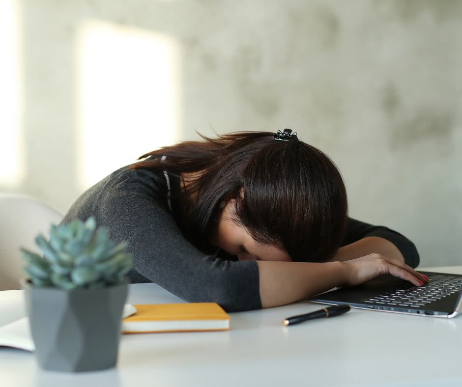 Woman experiencing workplace stress